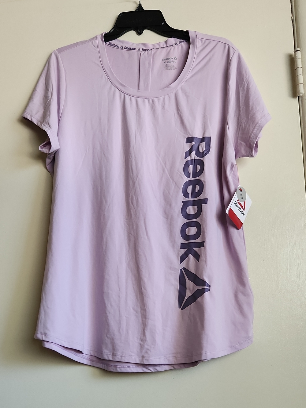 NWT Reebok Lavender Short-Sleeve Logo Athletic Tee XL